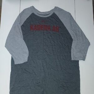 Nike Kids Long Sleeve Raglan Shirt in Gray and Dark Gray